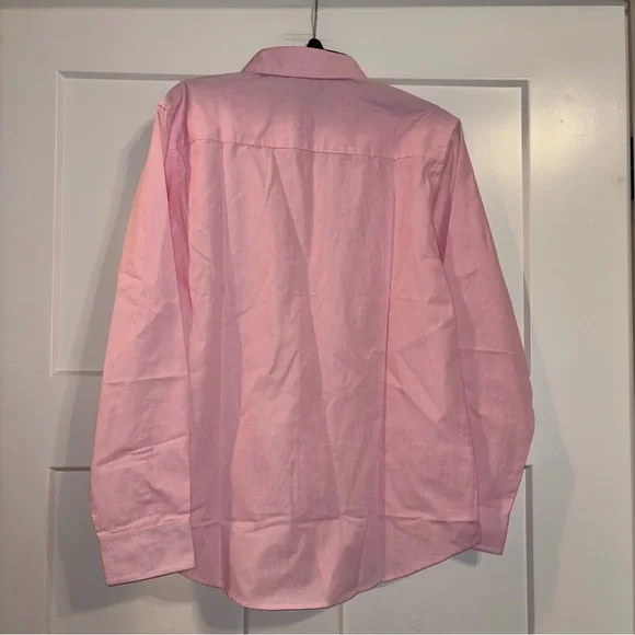 Tommy Hilfiger tiny check pink & white button down shirt 14 Husky NWT - Picture 2 of 6
